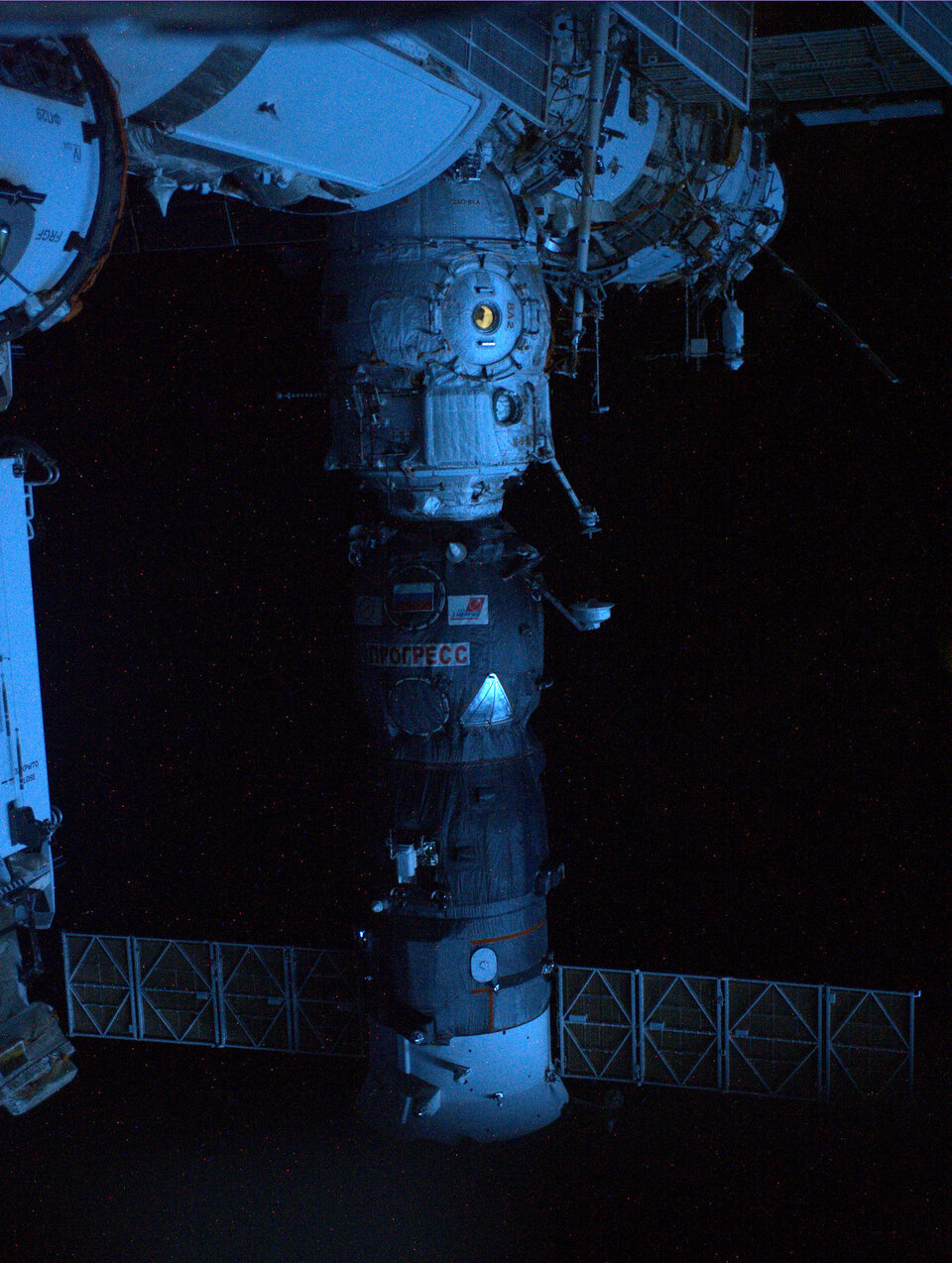 Soyuz spacecraft docked with Space Station
