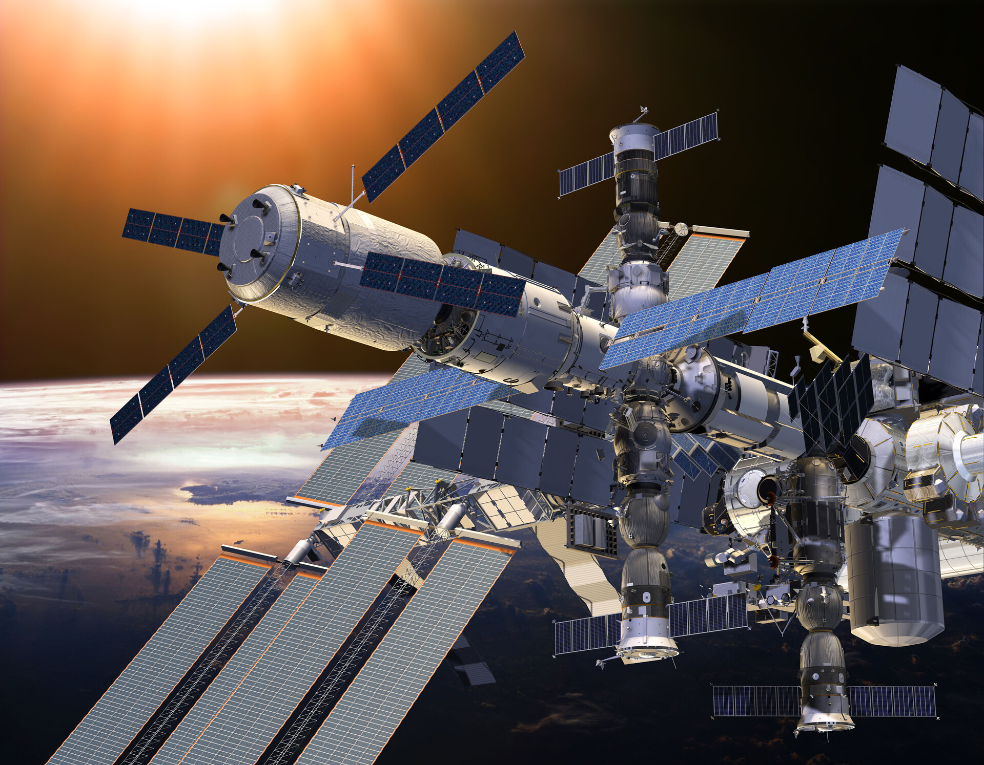 Artist's impression showing ATV-5 docked with ISS 
