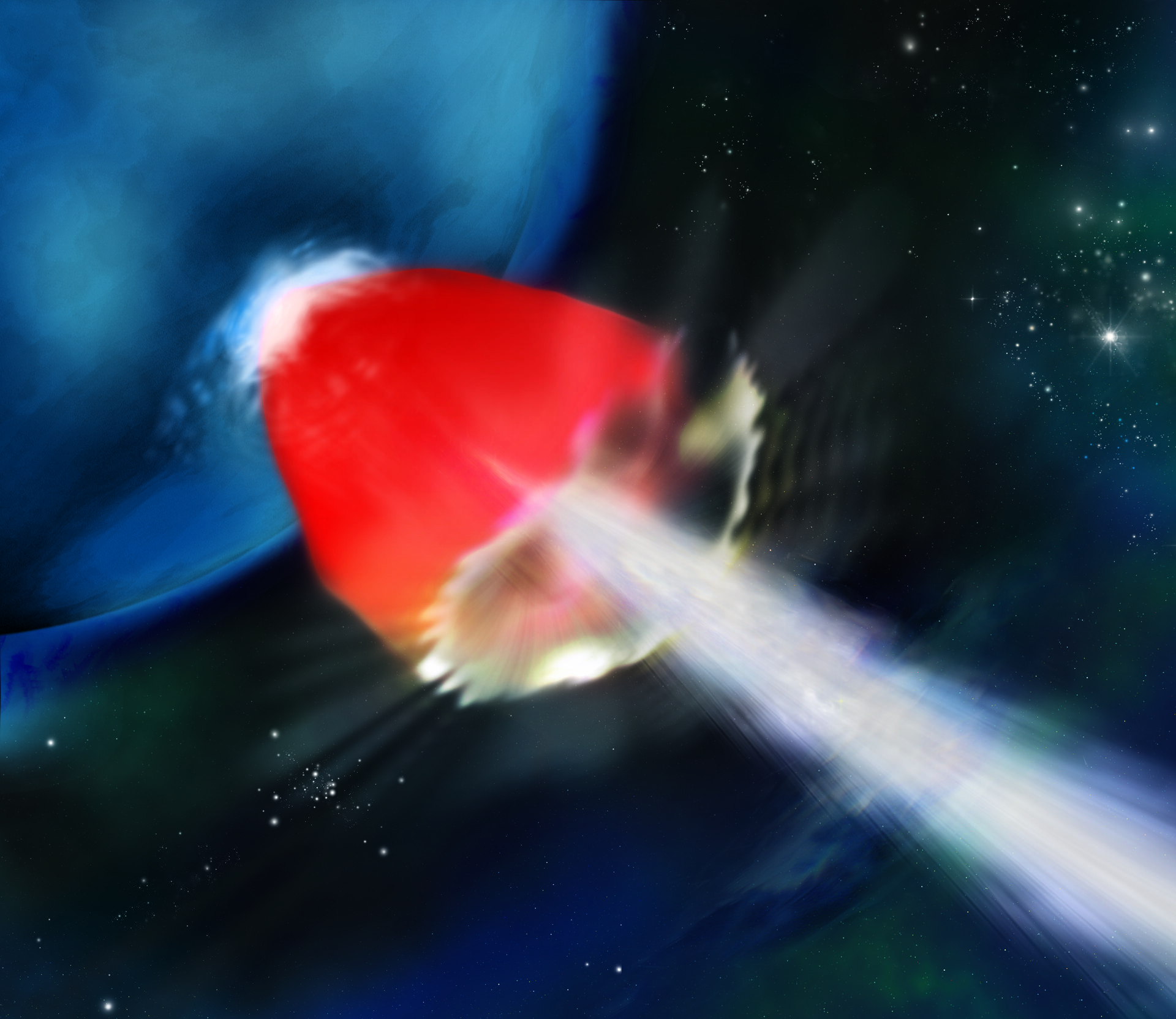 Exploding blue supergiant star