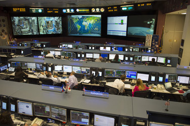 Flight control room at JSC 