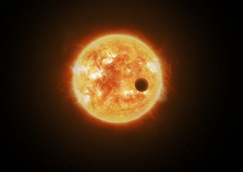 Artist's impression of a planet transiting a star