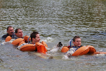 Andreas, Thomas and Sergei during survival training