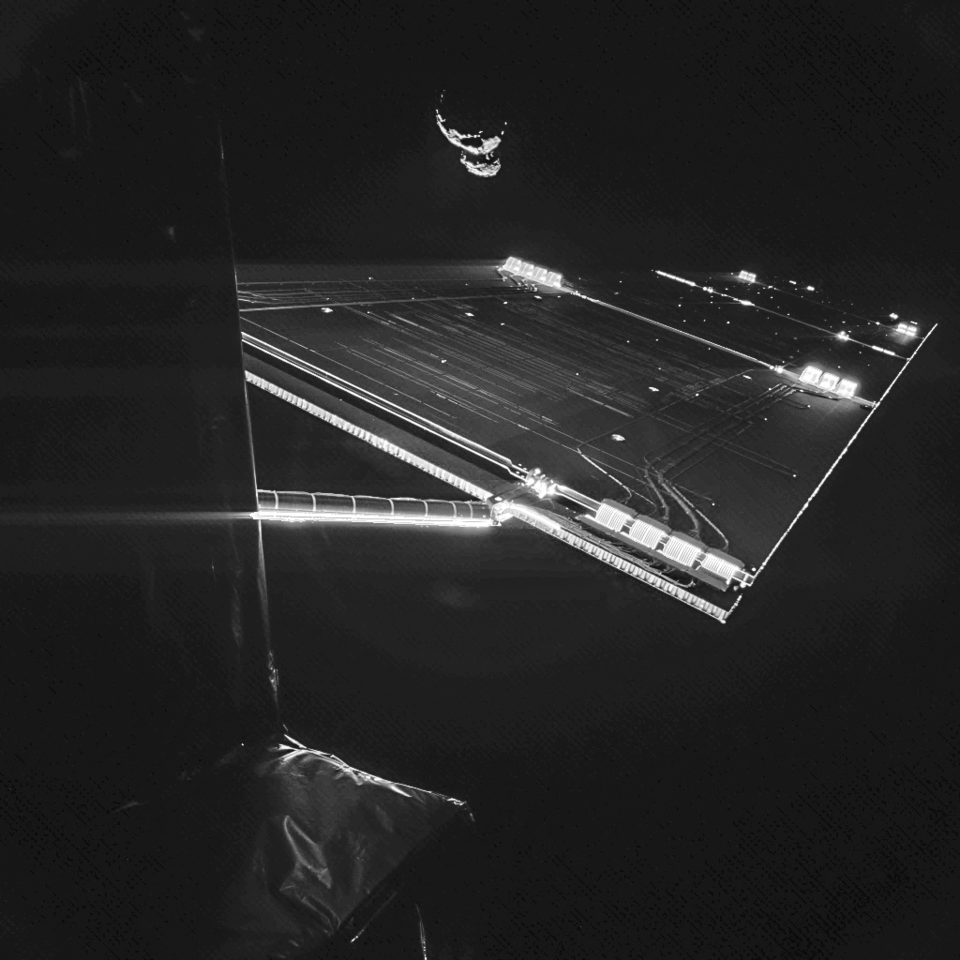 Rosetta deep space selfie showing its solar panels
