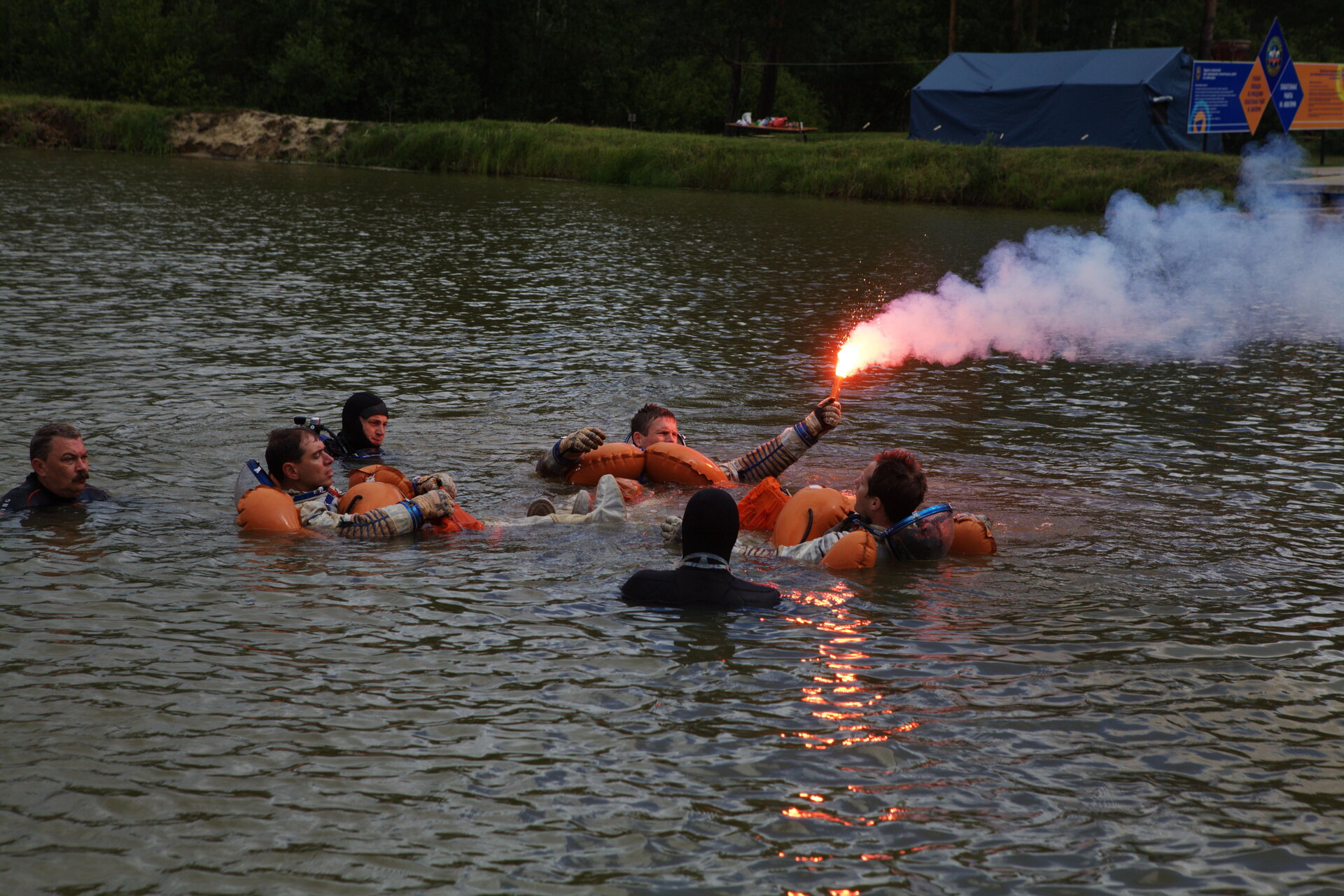 Thomas, Andreas and Sergei during survival training
