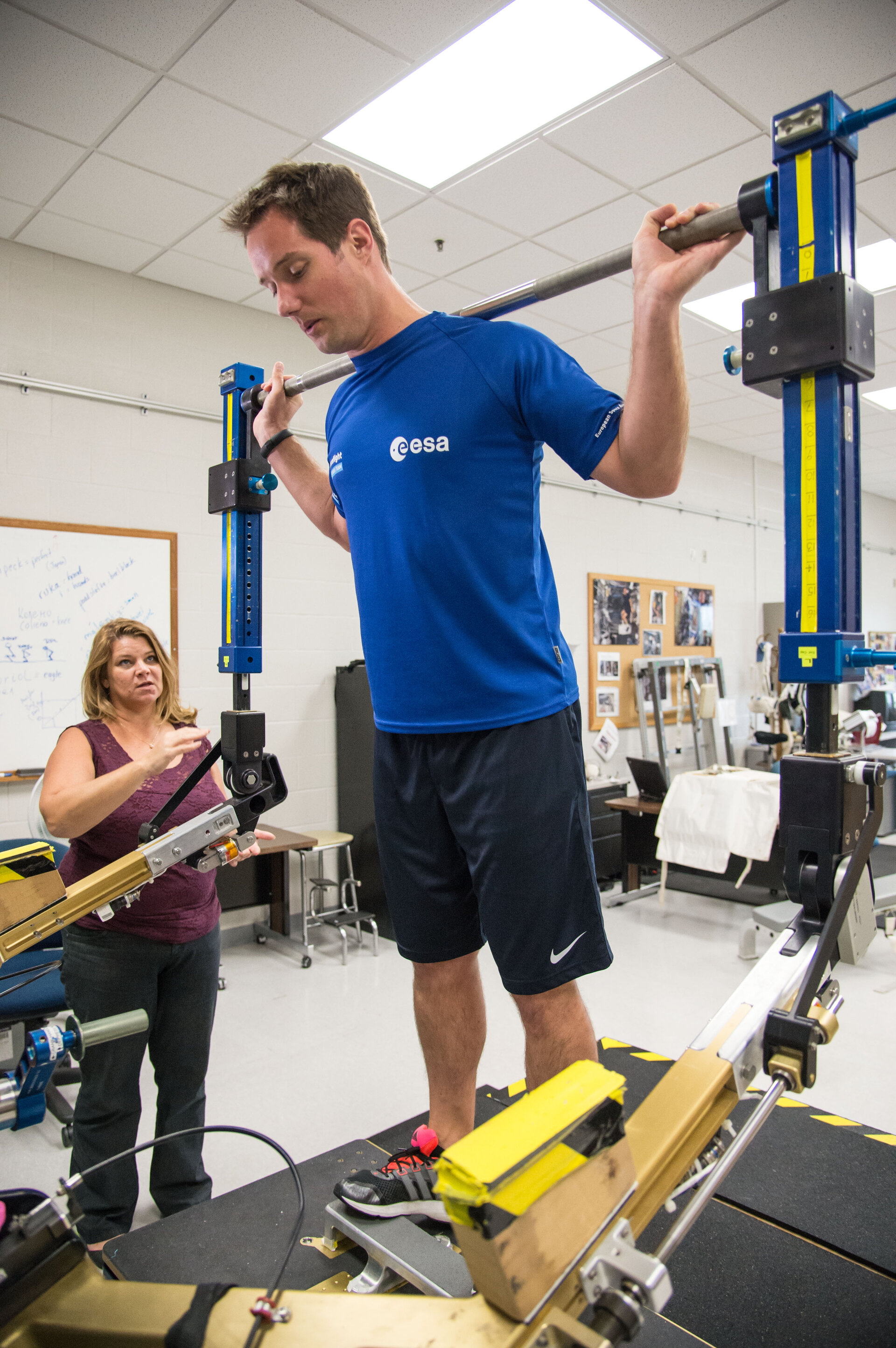 Thomas Pesquet participates in a training session