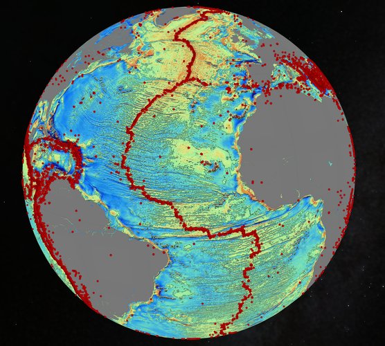 Atlantic bed imprinted in gravity