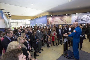 Luca Parmitano at the ‘Space For Our Future’ exhibition inauguration