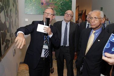 Touring the “My Planet from Space” exhibition