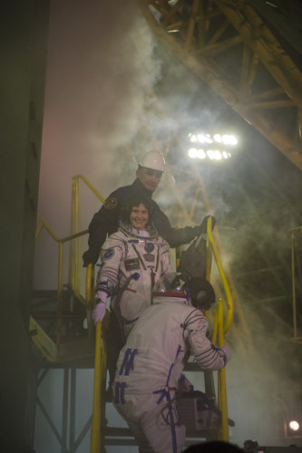 Samantha Cristoforetti at the launch pad