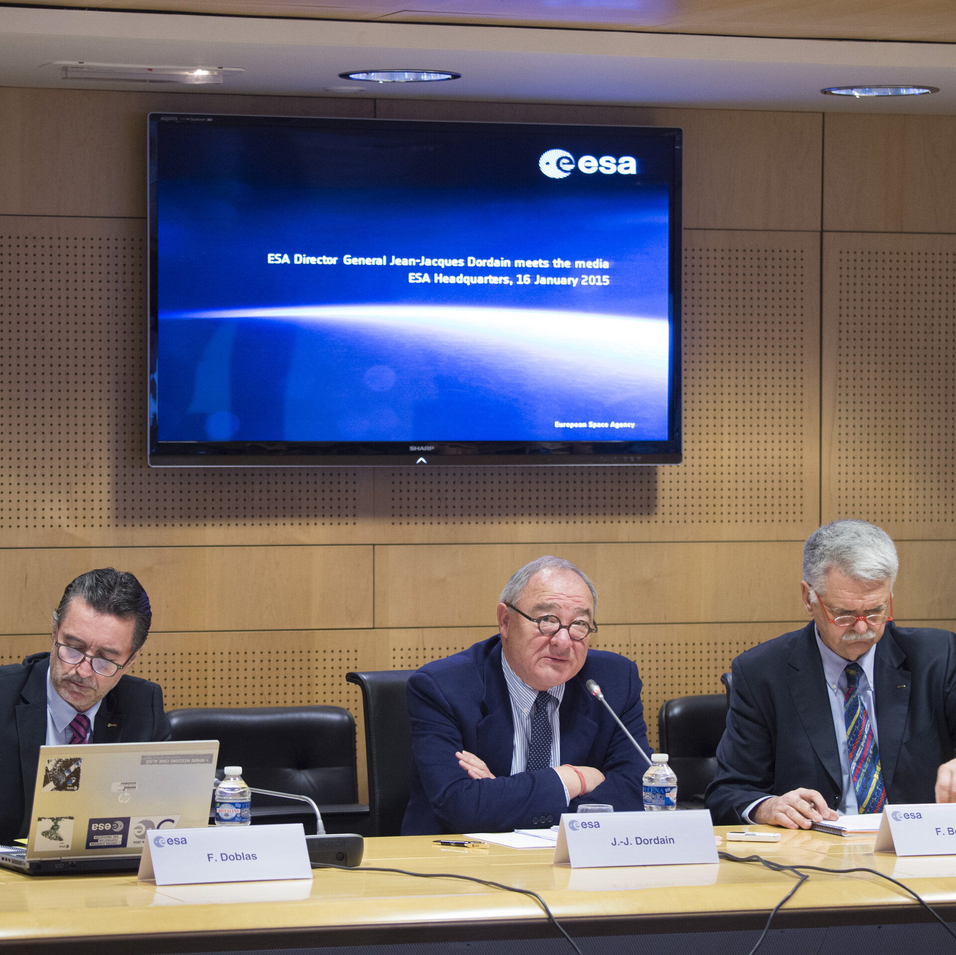 Jean-Jacques Dordain during the annual press briefing on 16 January 2015