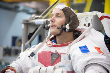 Thomas Pesquet during training for INC-49/INC-50 ISS EVA Maintenance run