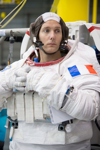 Thomas Pesquet during training for INC-49/INC-50 ISS EVA Maintenance run