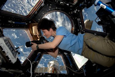 Samantha in Cupola on Station