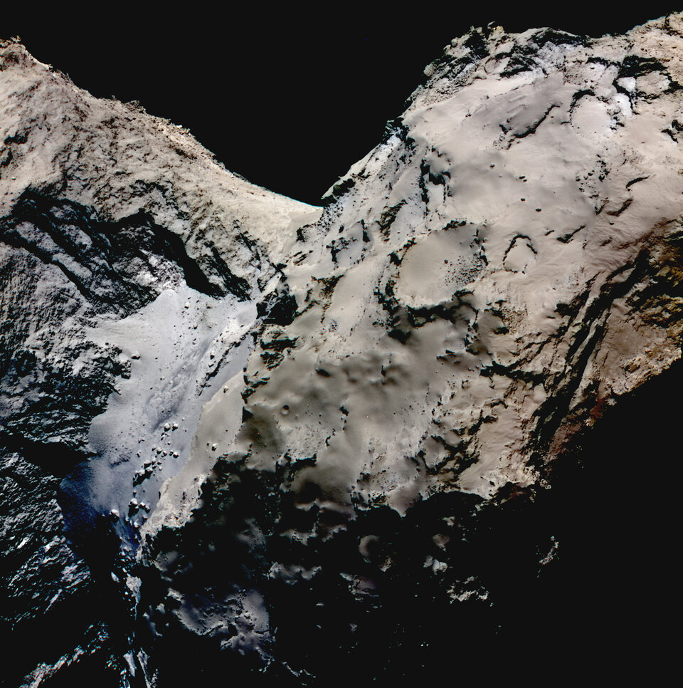 Het gebied Hapi van de komeet in valse kleuren