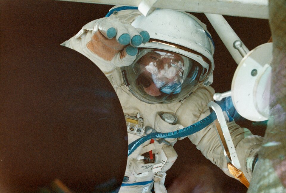CNES's Jean-Loup Chrétien made the first EVA by a non-Russian/non-US astronaut