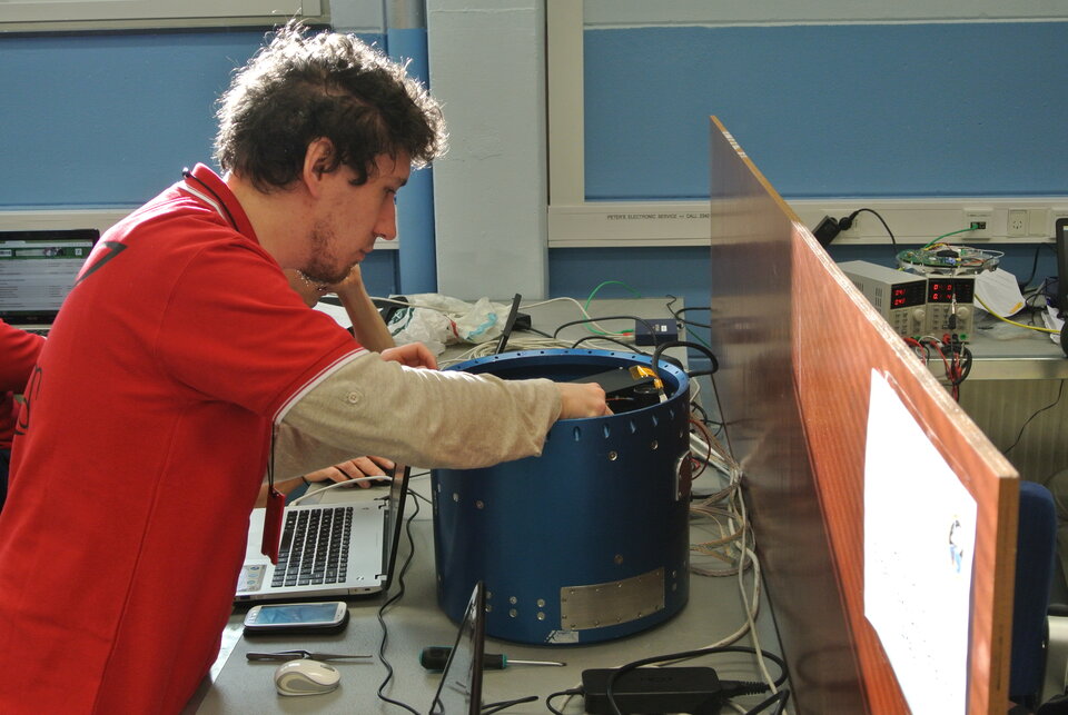 REM-RED team member preparing their experiment for communication test