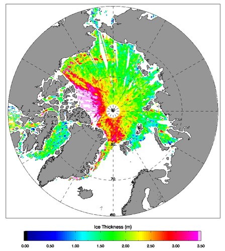 Spring ice thickness