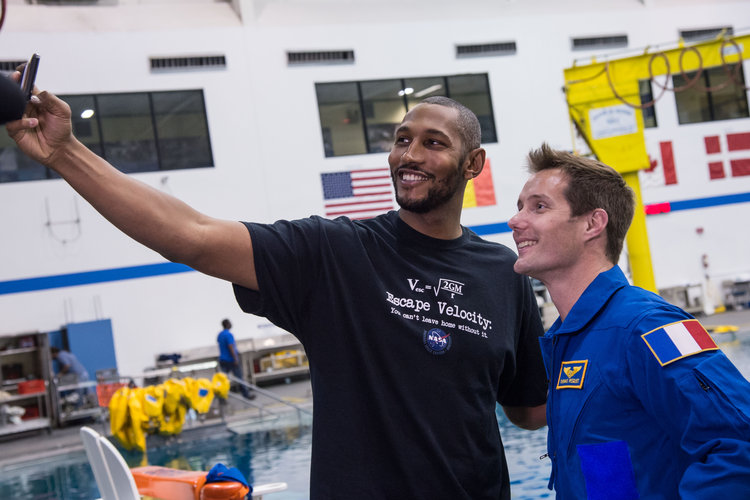 Thomas Pesquet with Boris Diaw