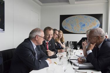 Jean-Jacques Dordain and Johann-Dietrich Wörner meet Charles Bolden