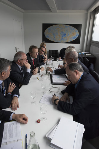 Jean-Jacques Dordain and Johann-Dietrich Wörner meet Charles Bolden