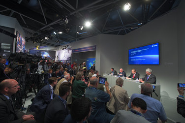 Press conference at the ESA pavilion