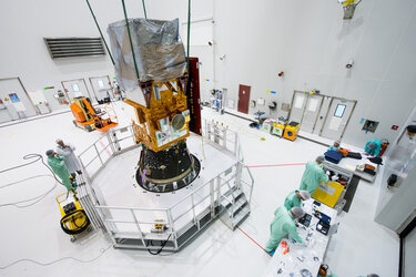 Sentinel-2A installed on its payload launcher adapter