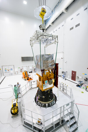 Sentinel-2A installed on its payload launcher adapter