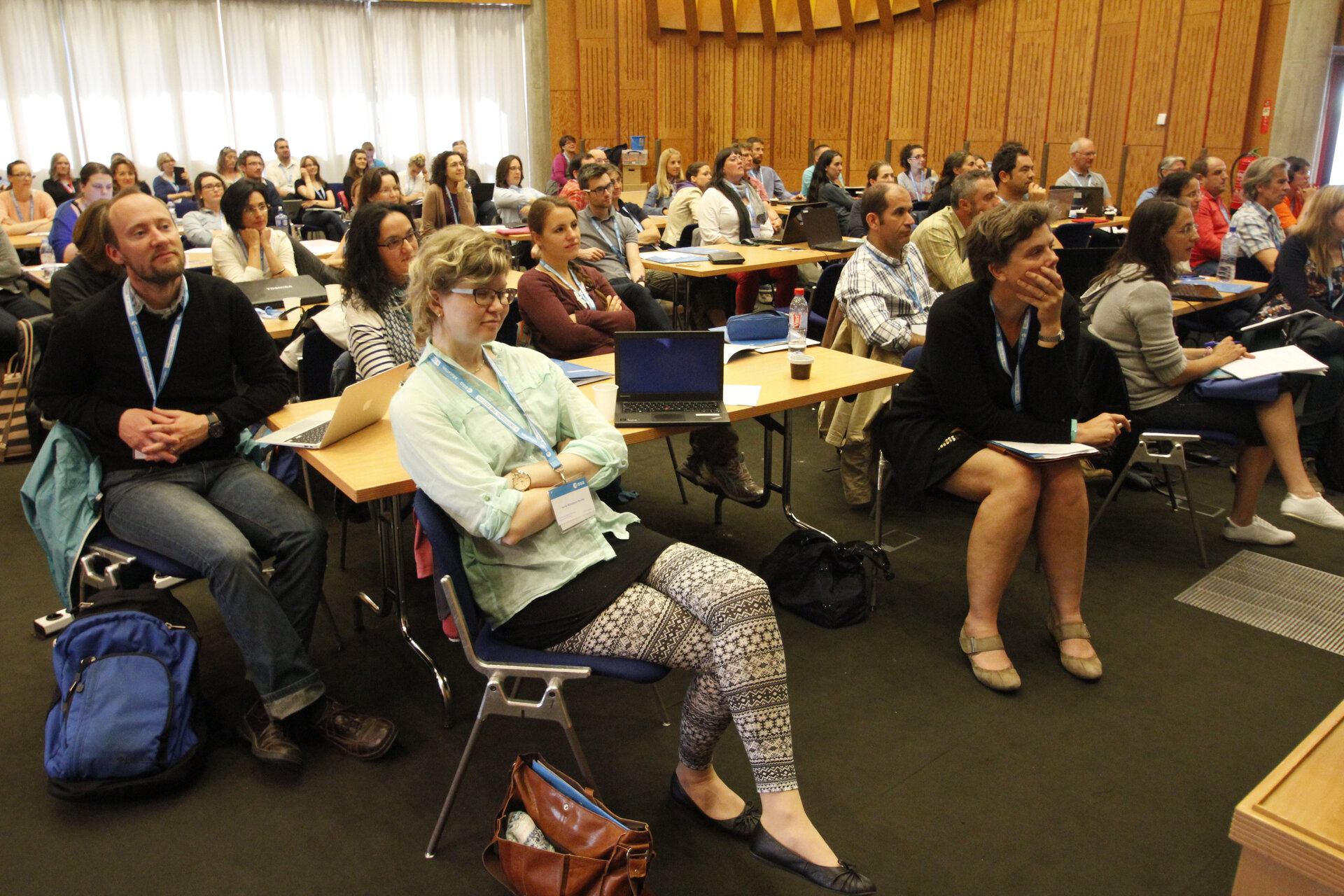 Teachers listening to a talk about the Rosetta mission