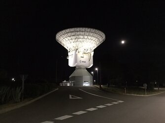 Cebreros deep space tracking station reflecting environmentally friendly light