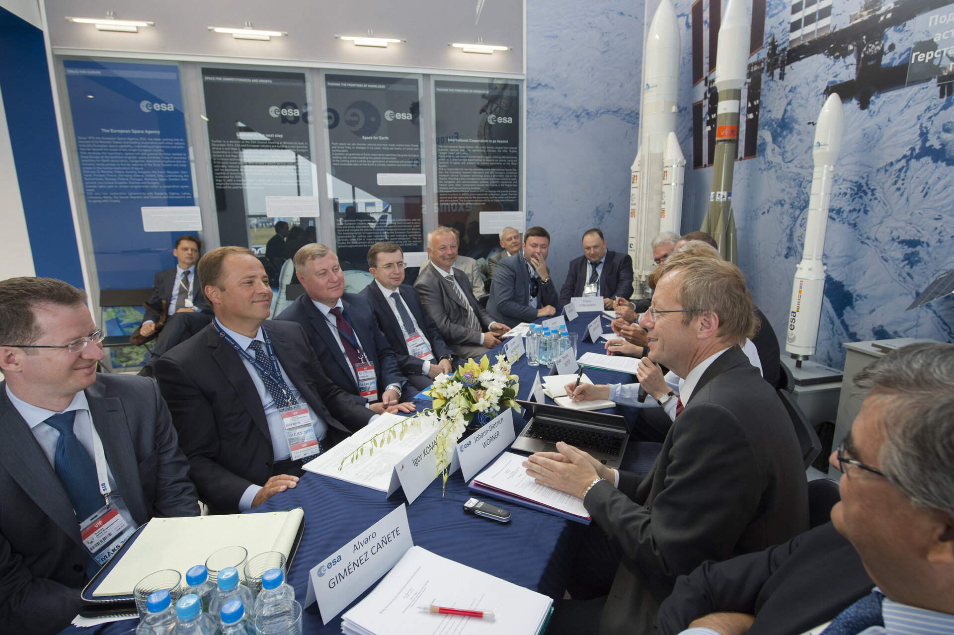 Meeting with Jan Wörner and Igor Komarov at MAKS 2015