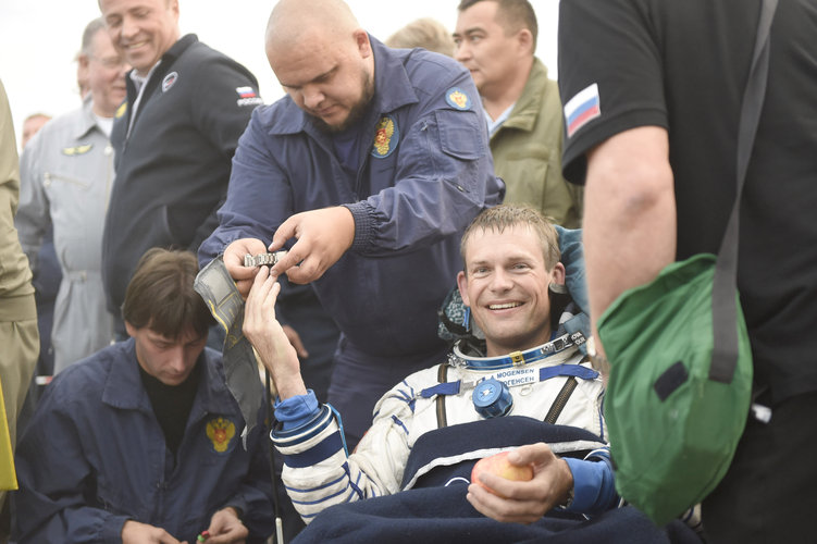 ESA astronaut Andreas Mogensen back on Earth