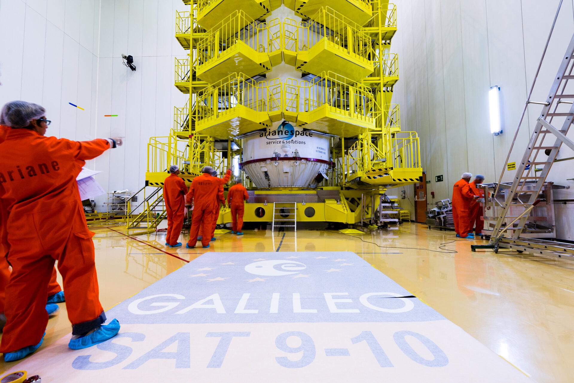 Galileo navigation satellites 9-10 are positioned inside the Soyuz fairing