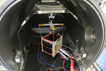 OUFTI-1 in Thermal Vacuum Chamber 