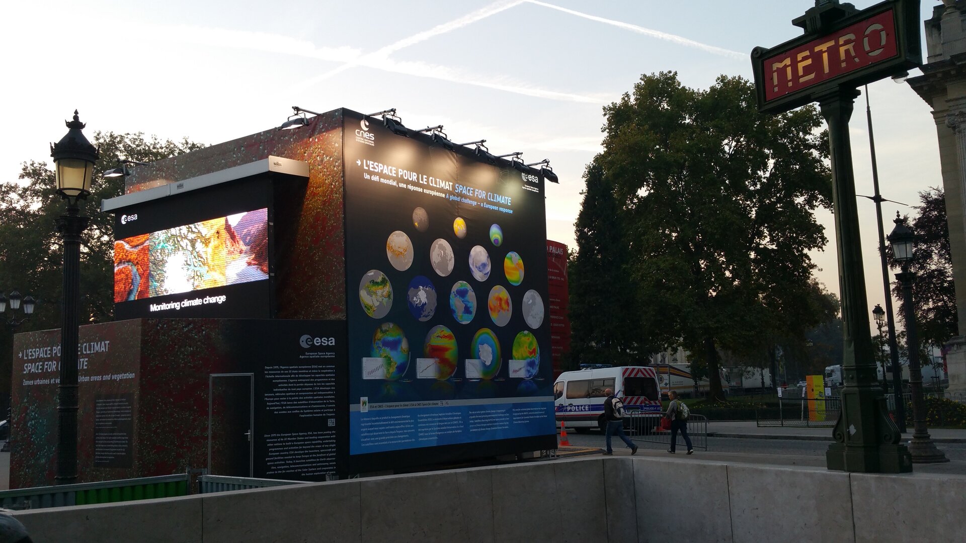 Exhibit on "Space for Climate" at the Champs-Elysées Avenue in Paris