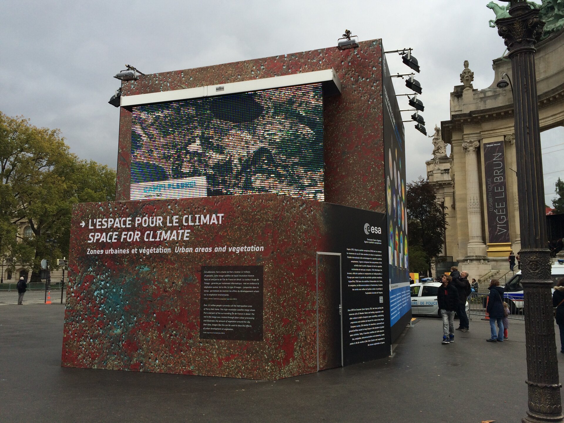 Exhibit on "Space for Climate" at the Champs-Elysées Avenue in Paris