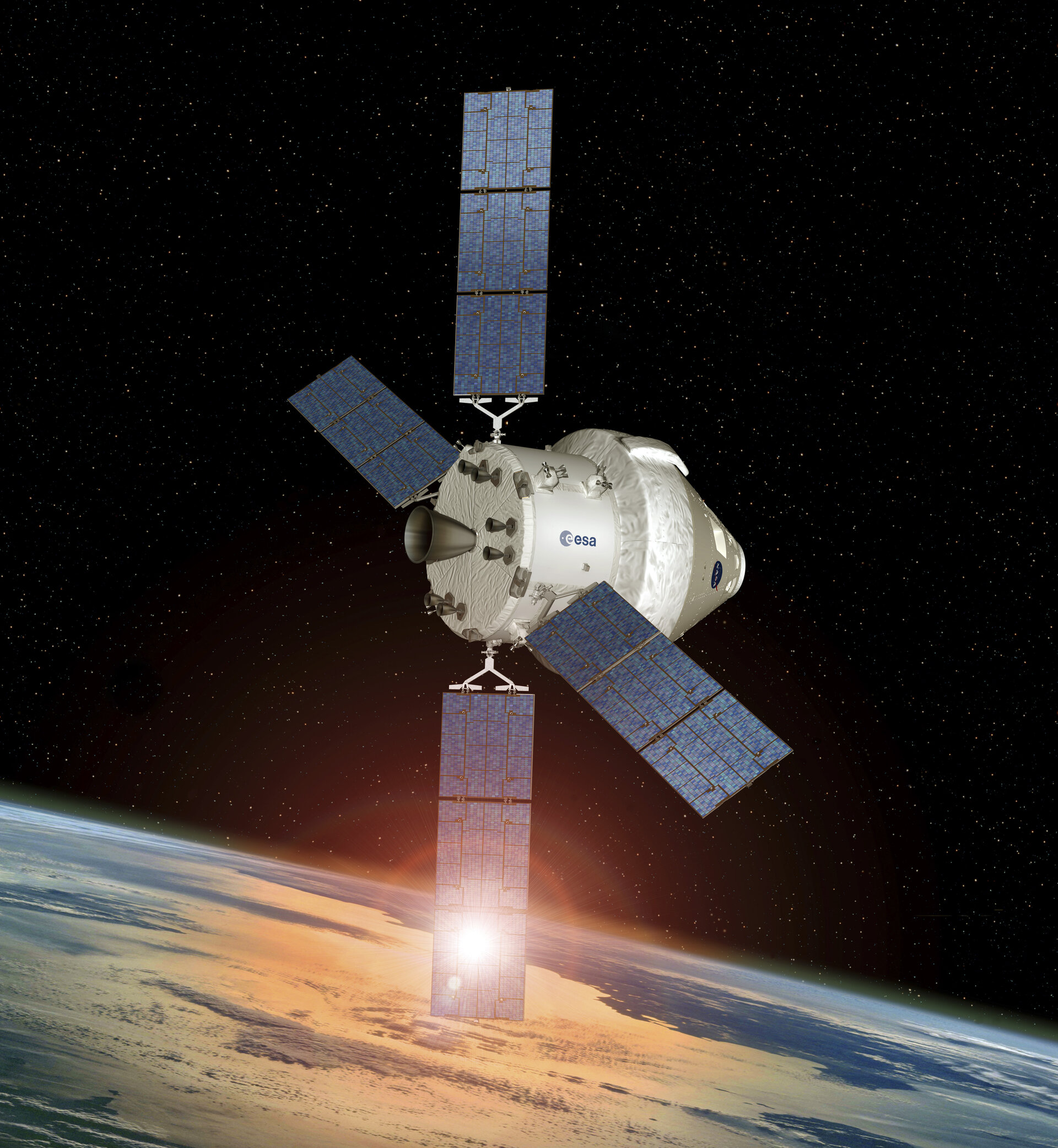 Met behulp van een Europese dienstmodule zal Orion tot voorbij de maan vliegen