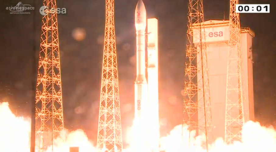 Liftoff of Vega VV06 carrying LISA Pathfinder