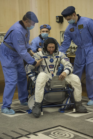 Tim Peake during his Sokol suit pressure testing