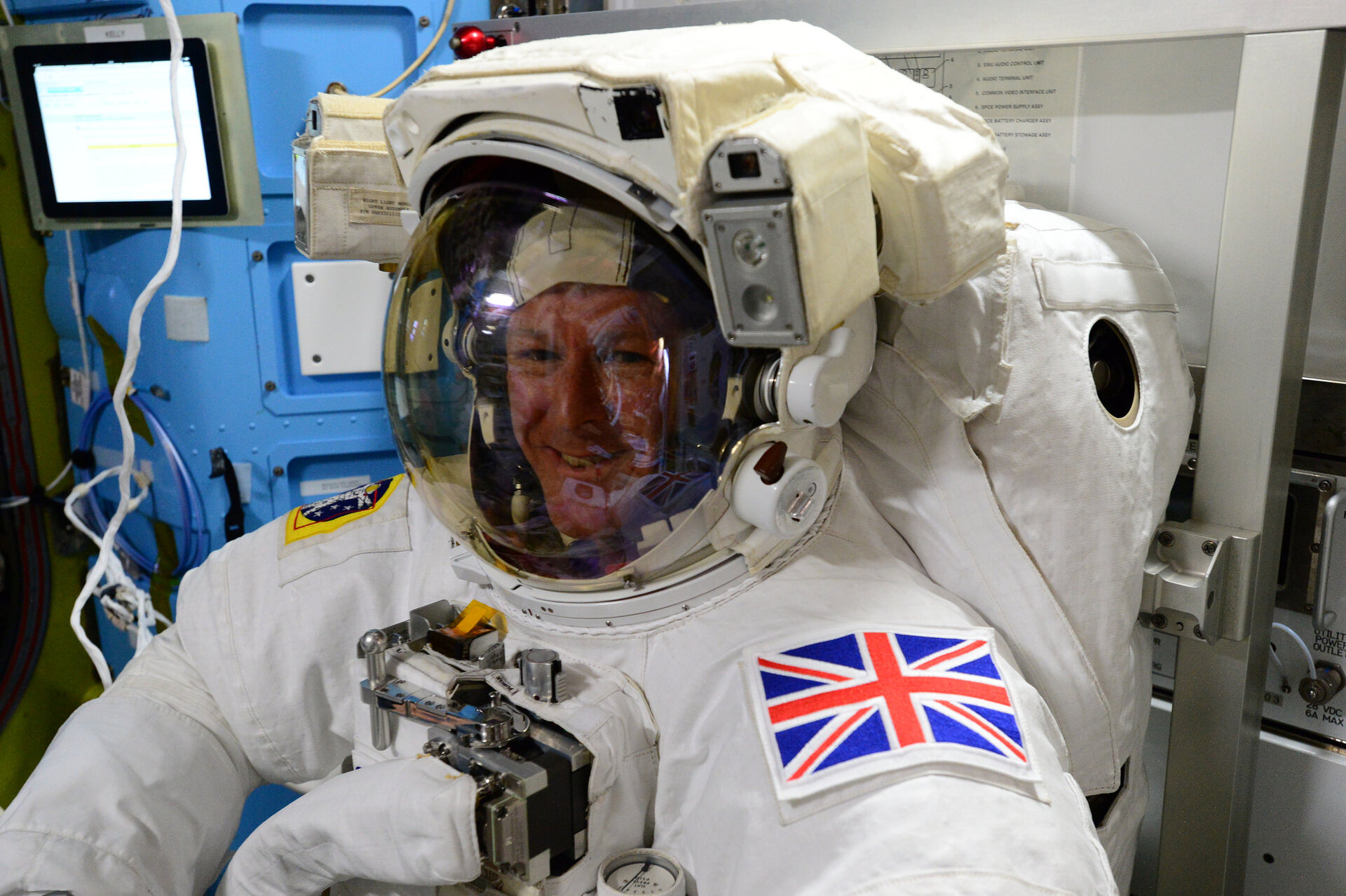 Tim Peake spacesuit check