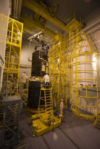 Mating of Sentinel-3A on Breeze