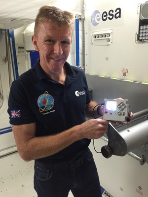 Tim Peake with Astro Pi