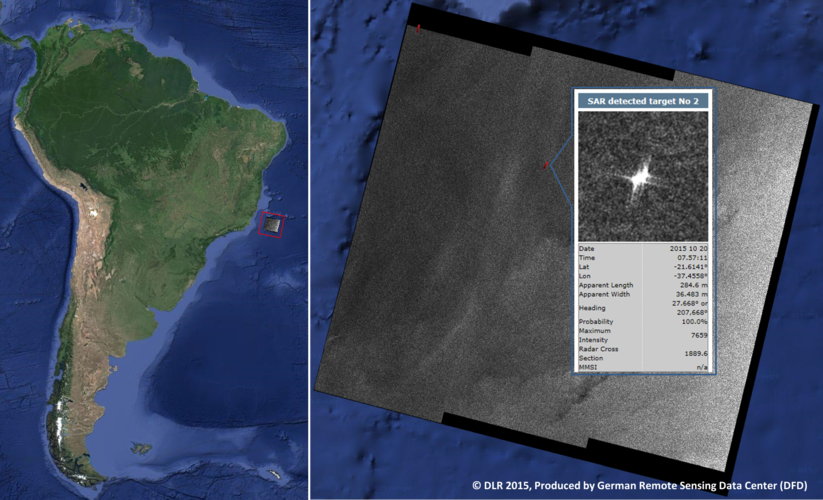 Brazil coast via laser beam