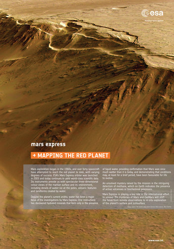 The eastern slope of the Olympus Mons volcano, Mars Express