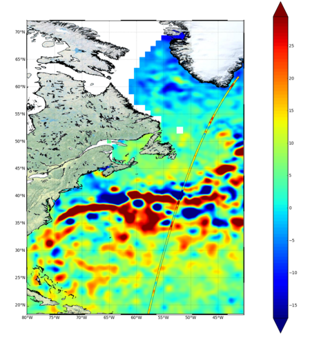 Sea-level track from Sentinel-3A