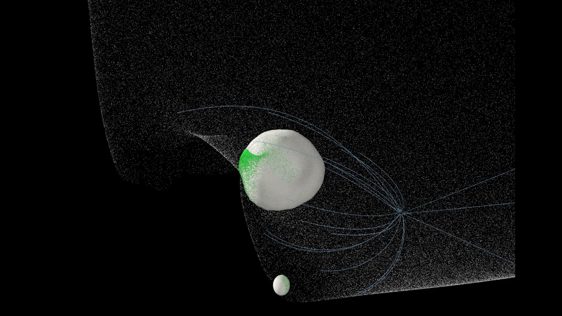 Simulation of DART impact on Didymoon (Asteroid Impact Mission)