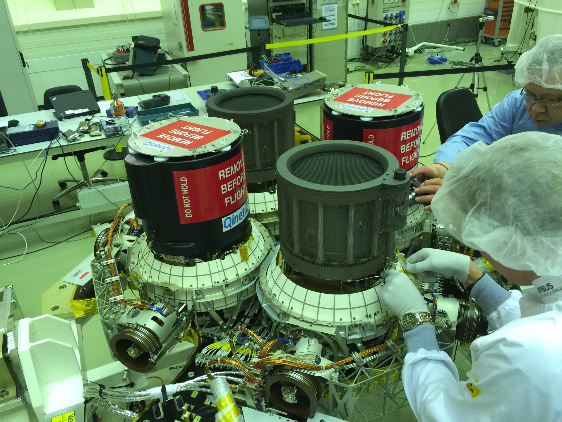 T6 ion thrusters installed on BepiColombo