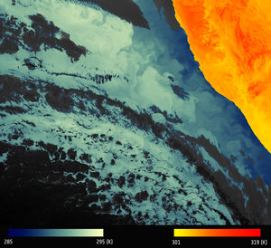 Thermal signature of Namibian coastline