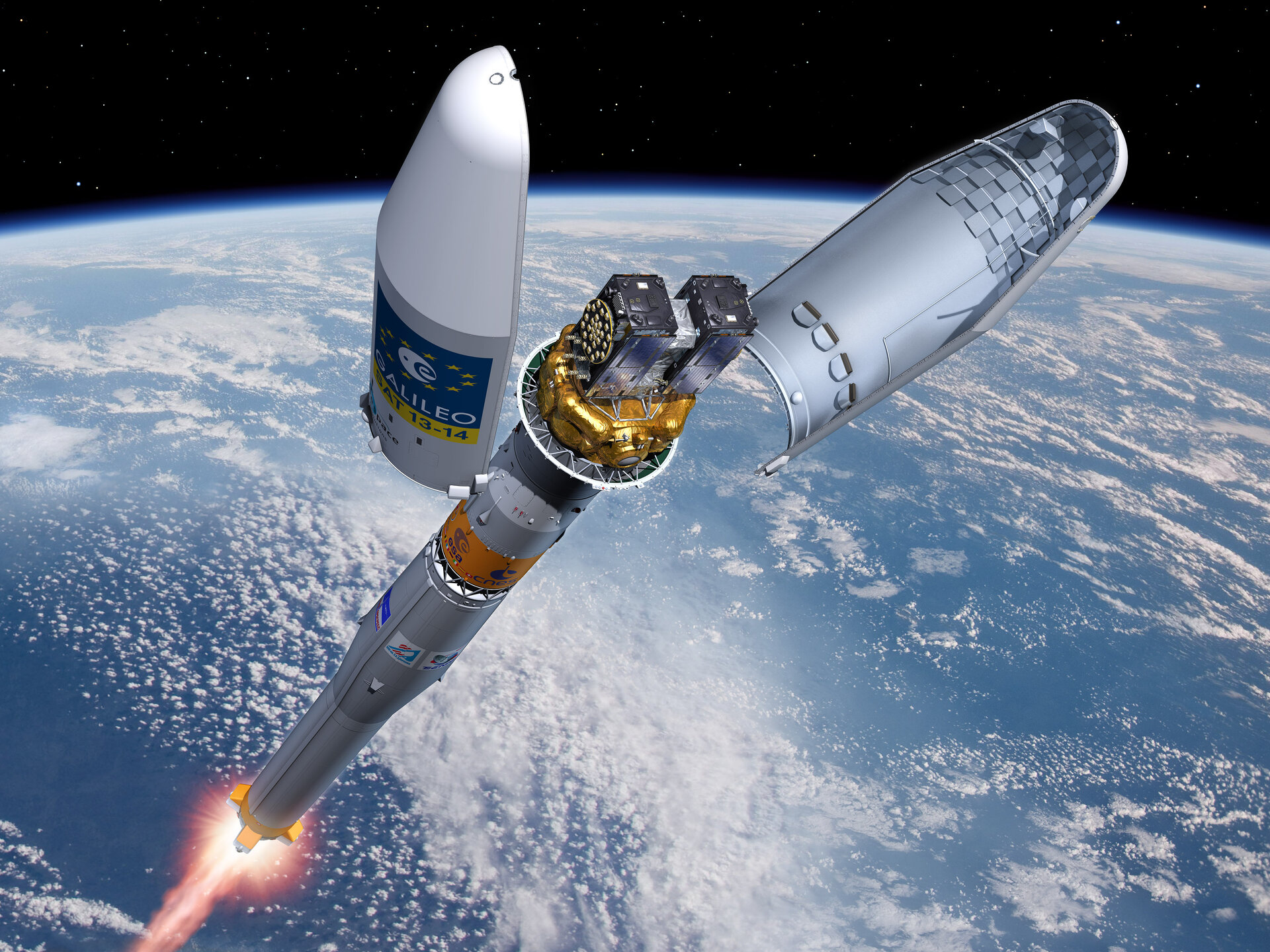 Artist’s impression of the Soyuz Fregat fairing separation