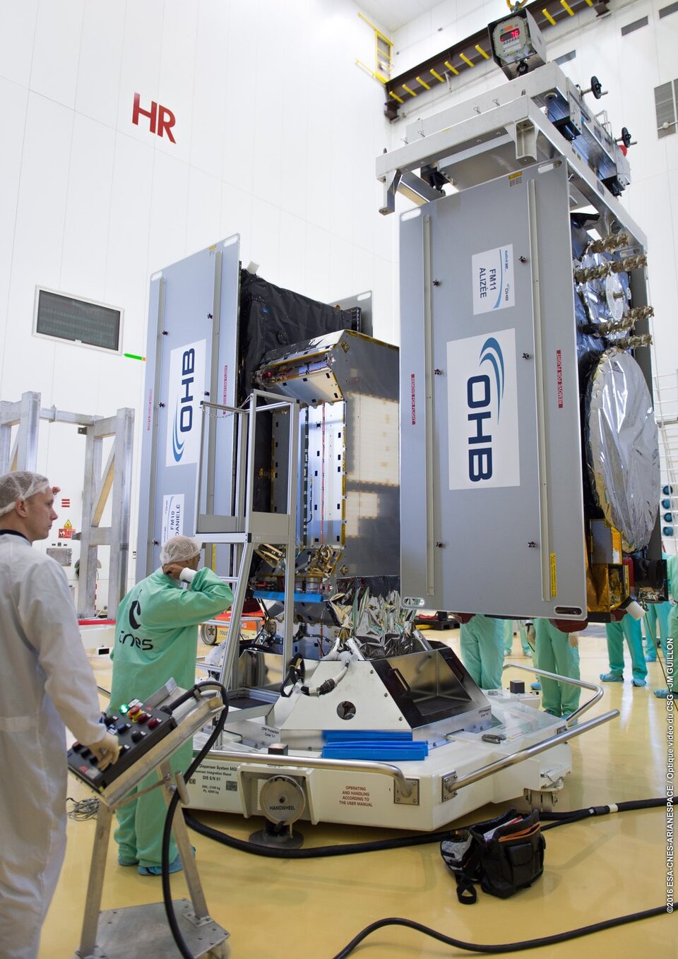 De Galileo-satellieten voor de lancering