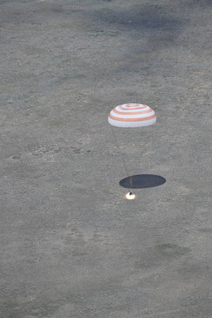 Landing of the Soyuz TMA-19M spacecraft